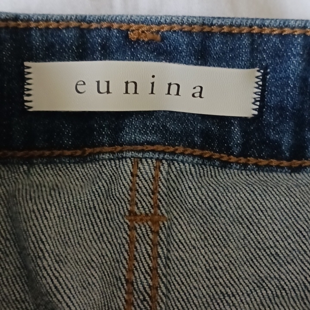 Eunina Button Fly Denim shorts, Size L - Picture 6 of 9